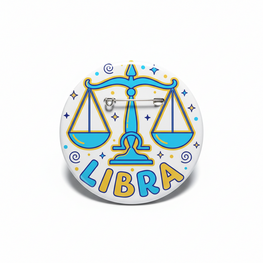 Libra Zodiac Sign Button Pinback 2.25-inch
