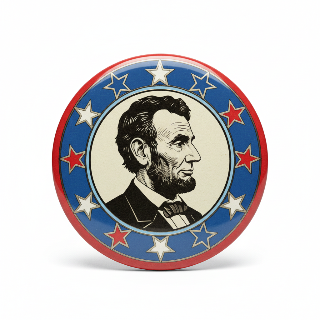 Lincoln Red White Blue Stars Pinback 2.25-inch