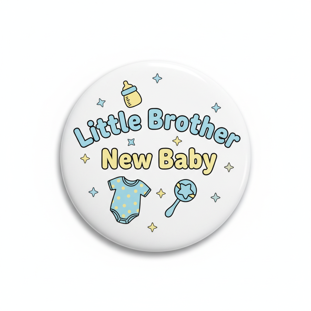 Little Brother New Baby Pinback 2.25-inch