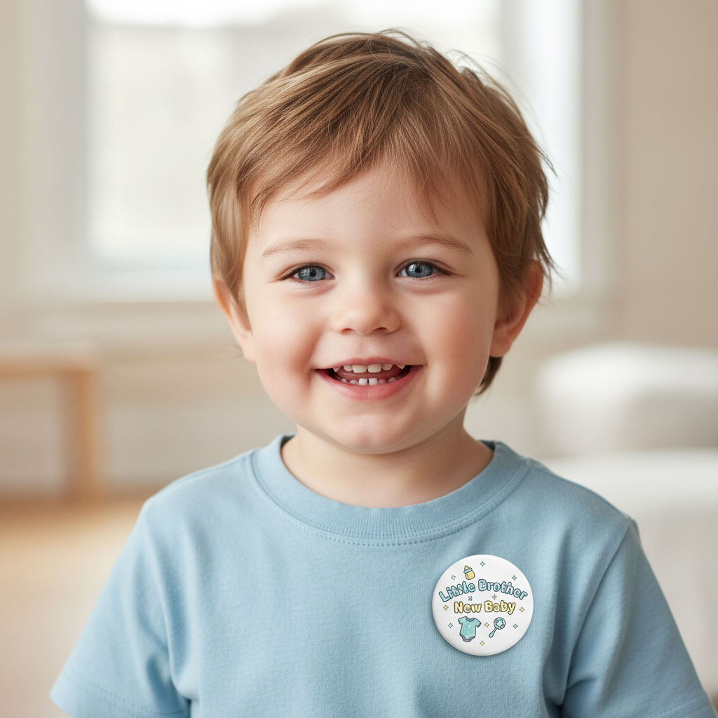 Little Brother New Baby Pinback 2.25-inch