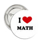 Round I ♥ Math pinback button, silver edge, 2.25-inch