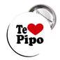 2.25-inch pinback button with “Te Pipo” text and red heart graphic
