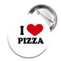 1.25-inch round pizza pinback button with I ♥ Pizza graphic