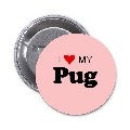 I Love my Pug Pinback 1"