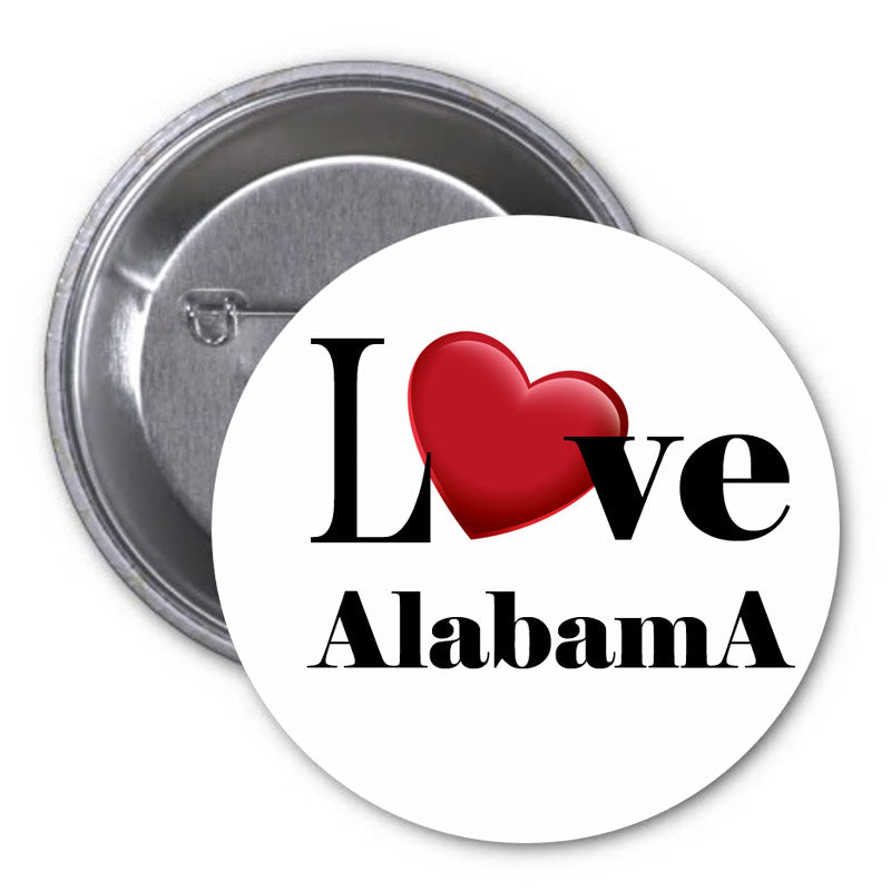 I Love Alabama Pinback 2.25"