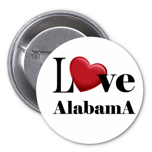 I Love Alabama Pinback 2.25"