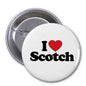 1.25-inch pinback button, white face with I Heart Scotch text and red heart
