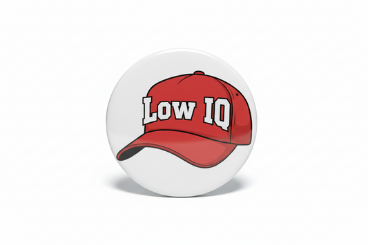 Low IQ Red Hat Pinback 2.25-inch