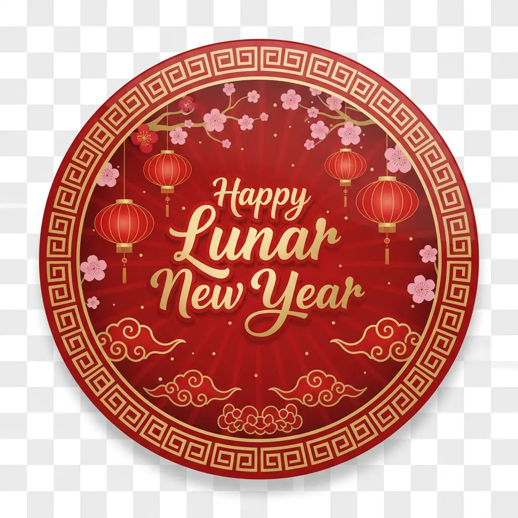 Lunar New Year (February 17) Pin Button 2.25-inch. - mypinbacks.com