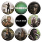 Set of 8 round green refrigerator magnets with Walking Dead character artwork