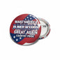 Red, white & blue "Make America Great Again" pinback button with country pride text