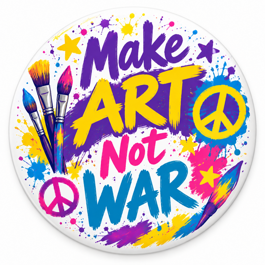 Make Art Not War Pin Button 2.25-inch