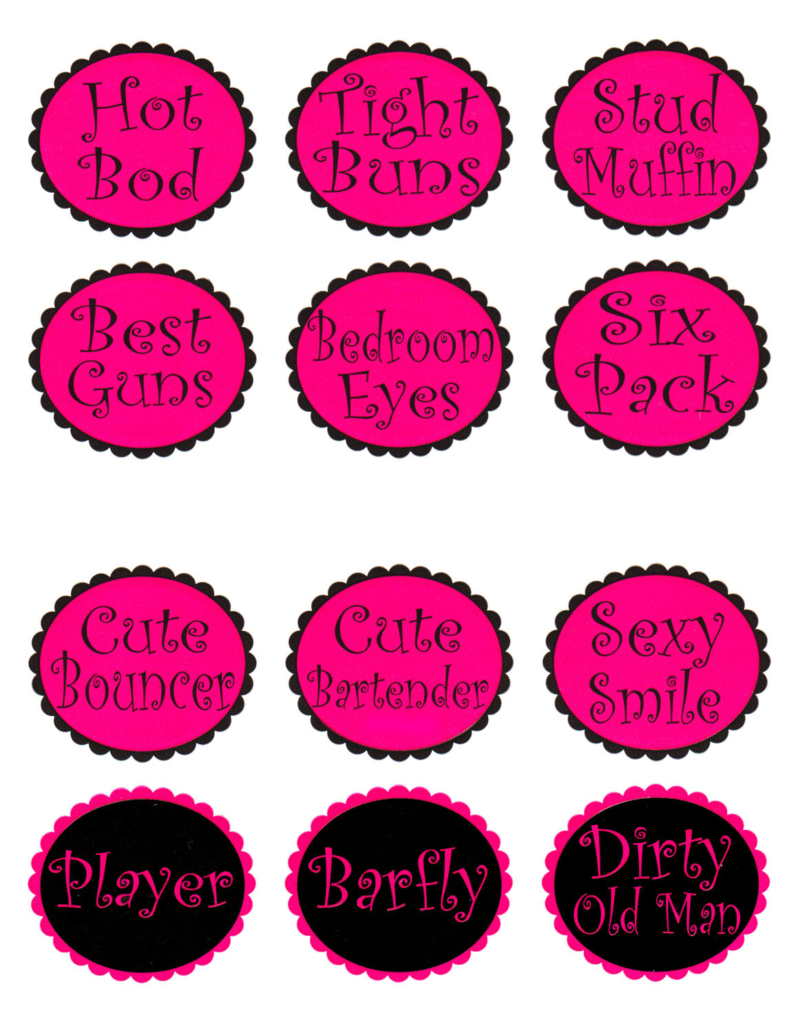 Man Hunt Stickers (1 sheet/pkg) Pinback 1.25"