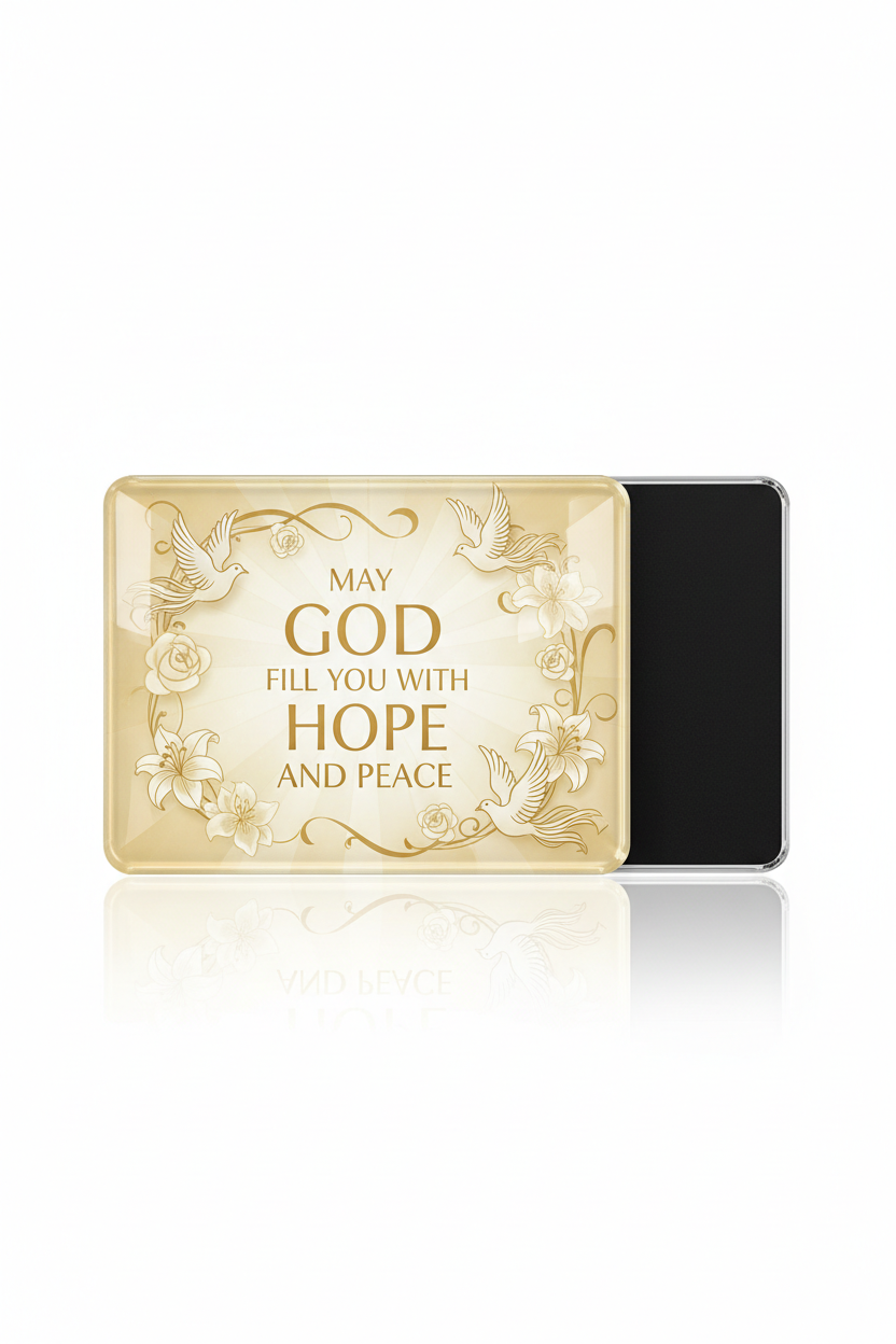 May God fill you with hope and peace Acrylic Fridge Magnetic 3x4-inch