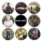 The Walking Dead-style round magnets set, 8 pcs, character photos, one says 'BACK SIDE'