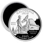 Round silver California state quarter image magnet with Yosemite Valley and John Muir design