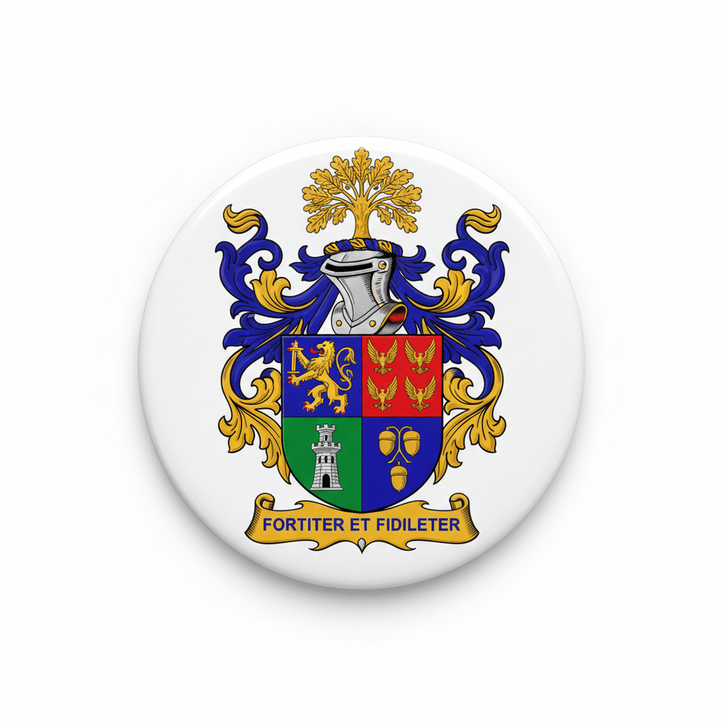 McKinley Family Crest Coat Arms Pinback 3-inch - My Pinbacks