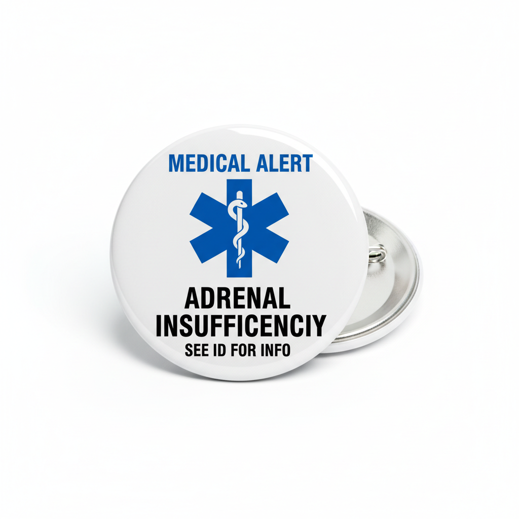 Medical Alert Adrenal Insufficiency Pinback 2.25-inch