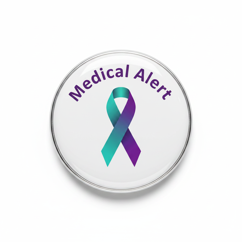 Medical Alert Fibromyalgia Pinback 2.25-inch