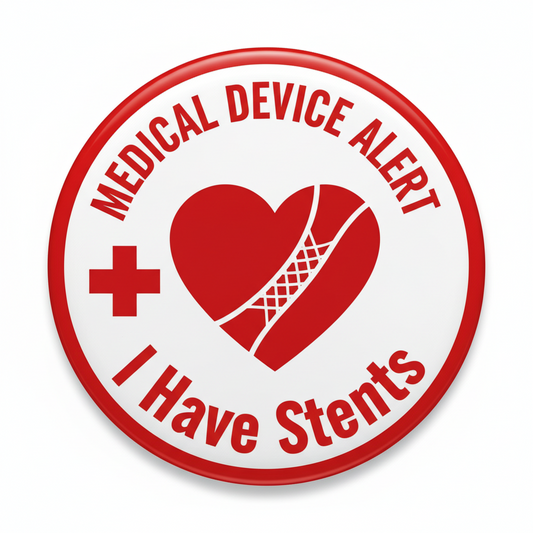 Medical Alert Heart Attack Pinback 2.25-inch