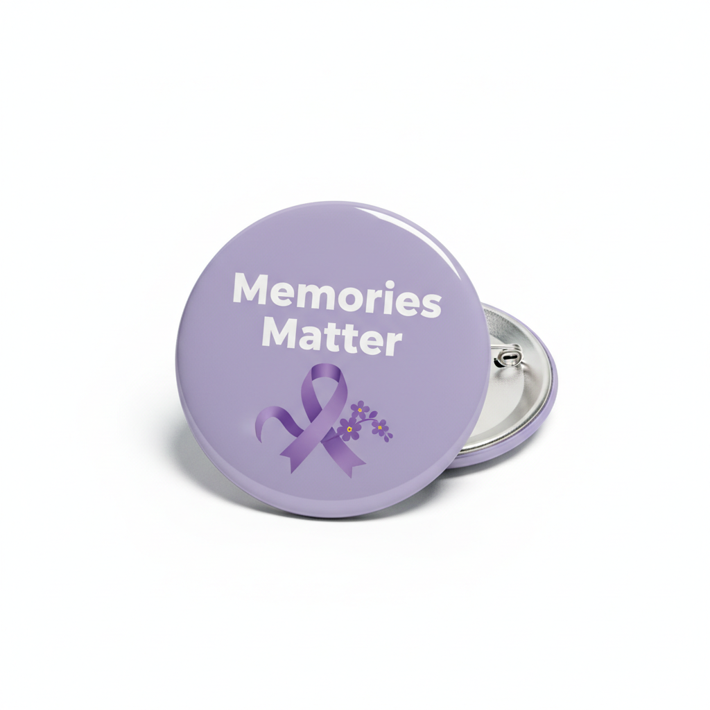 Memories Matter Alzheimer's Awareness Pinback 2.25-inch