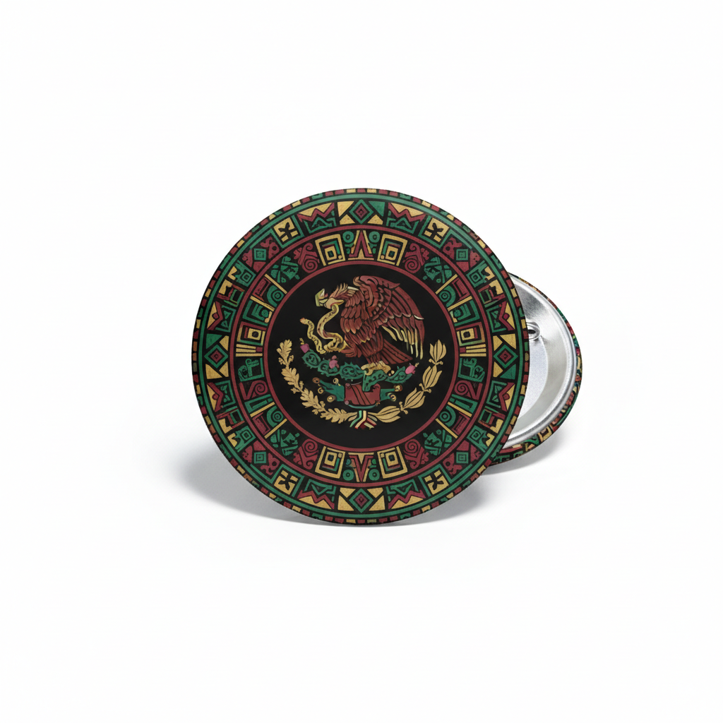 Mexico Eagle Aztec Pinback 2.25-inch