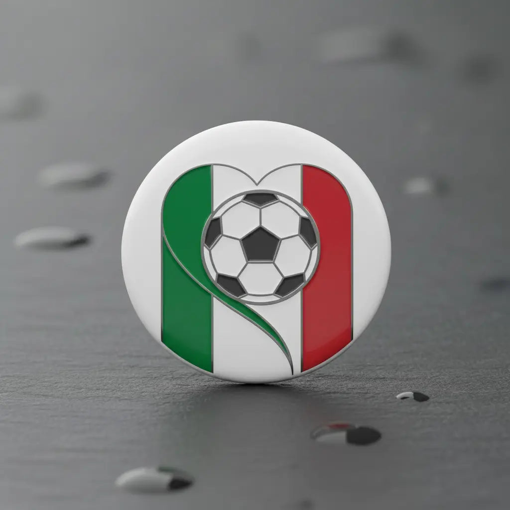 Mexico Football Soccer Love Heart Pin Button 2.25-inch - mypinbacks.com