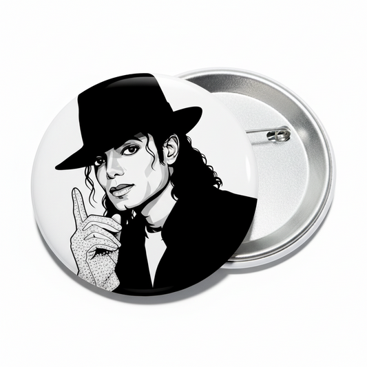 Michael Jackson Pinback 2.25-inch Drawing