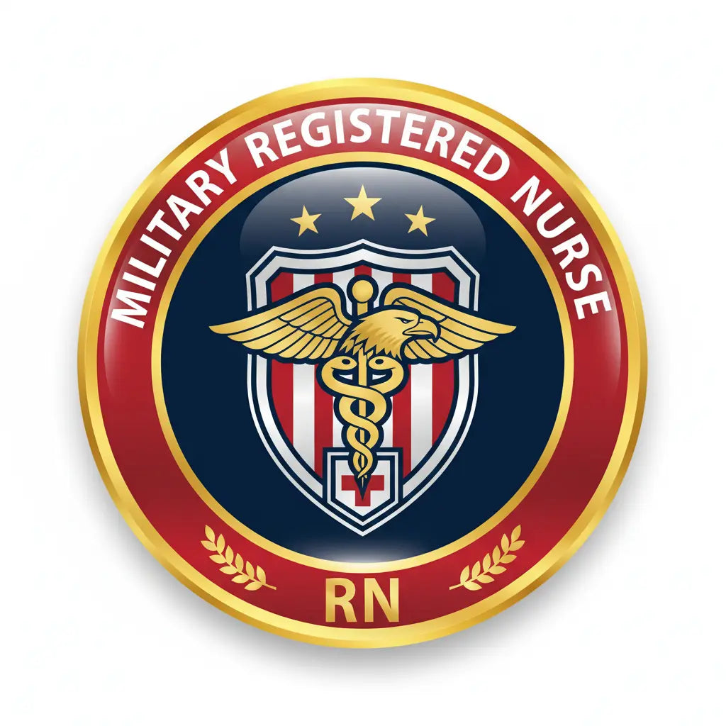 Military Registered Nurse Pin Button 2.25-inch - mypinbacks.com
