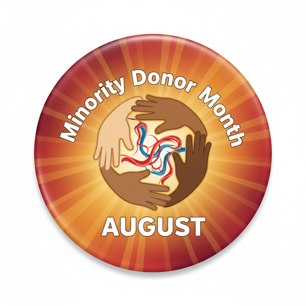 Minority Donor Month (August) Pinback 2.25-inch