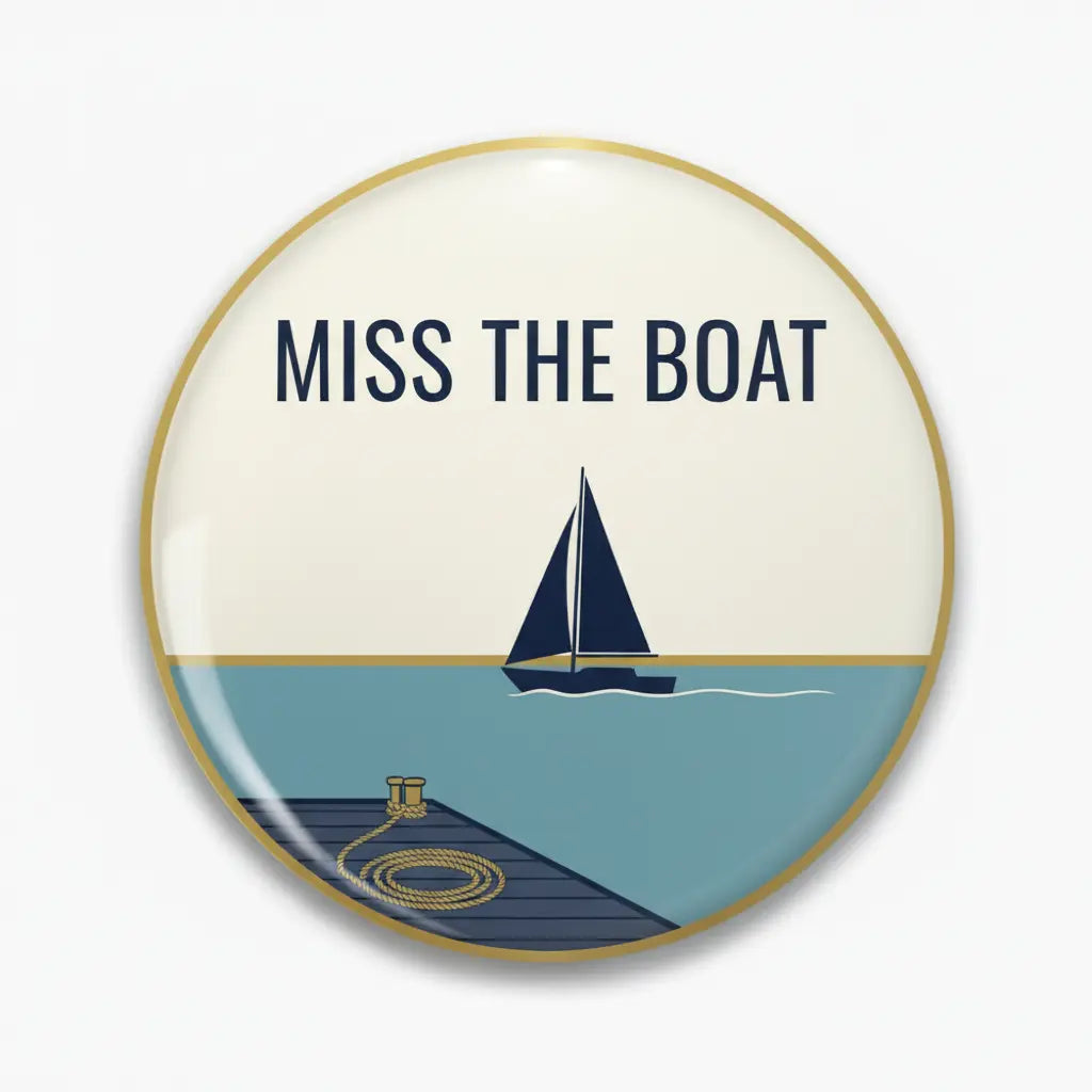 Miss the boat Pin Button 2.25-inch - mypinbacks.com