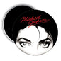 Michael Jackson eyes car magnet, round black design with red signature and white eyes