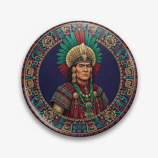 Moctezuma II Aztec Empire Pinback 2.25-inch
