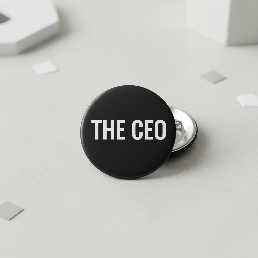 Modern Minimal The CEO Black Pinback 2.25-inch