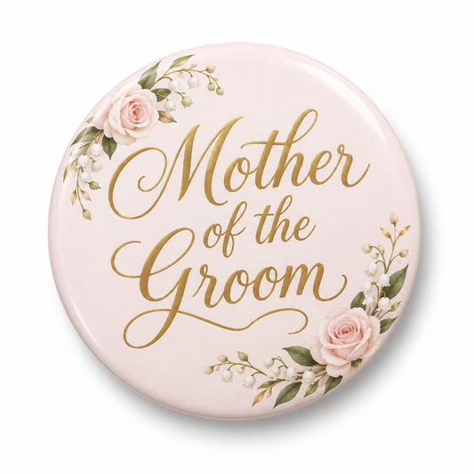 Mother of the Groom Script Style Custom Wedding Pin Button 2.25-inch