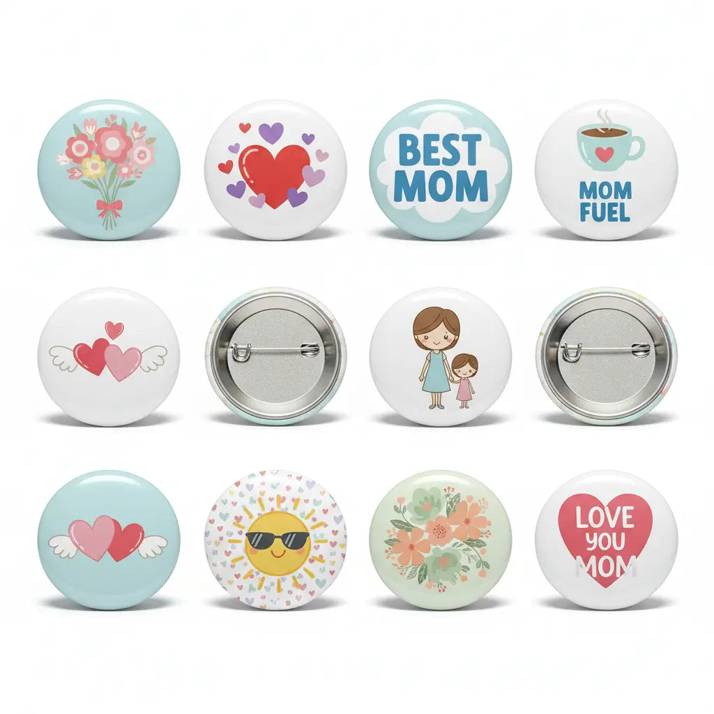Mothers Day Pin Button Festive 2.25-inch 10 Pcs - mypinbacks.com