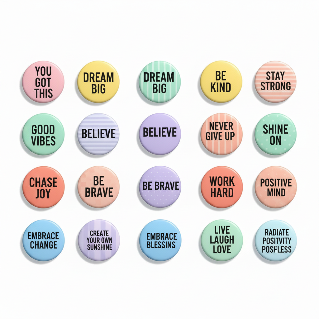 Motivational Quote Pinback Button 1.25-inch 30 Pcs