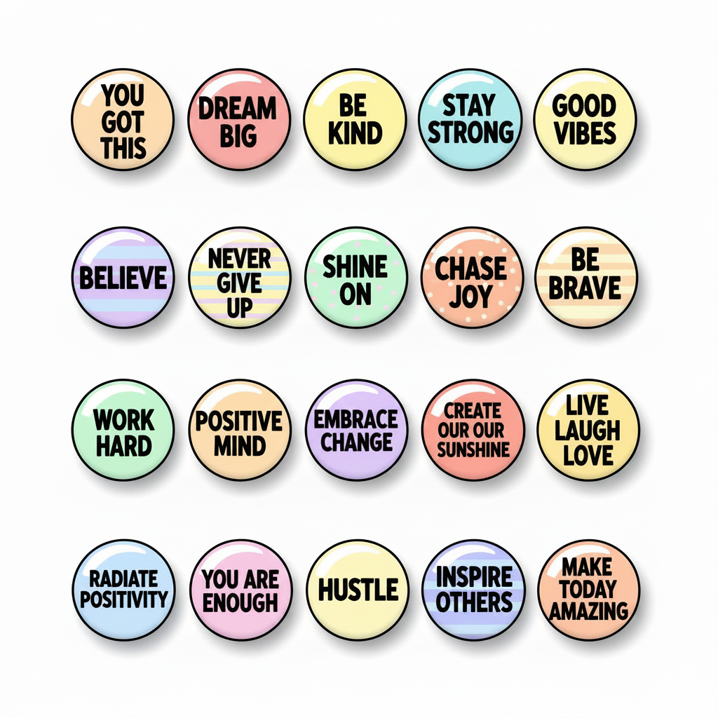 Motivational Quote Pinback Button 1.25-inch 30 Pcs