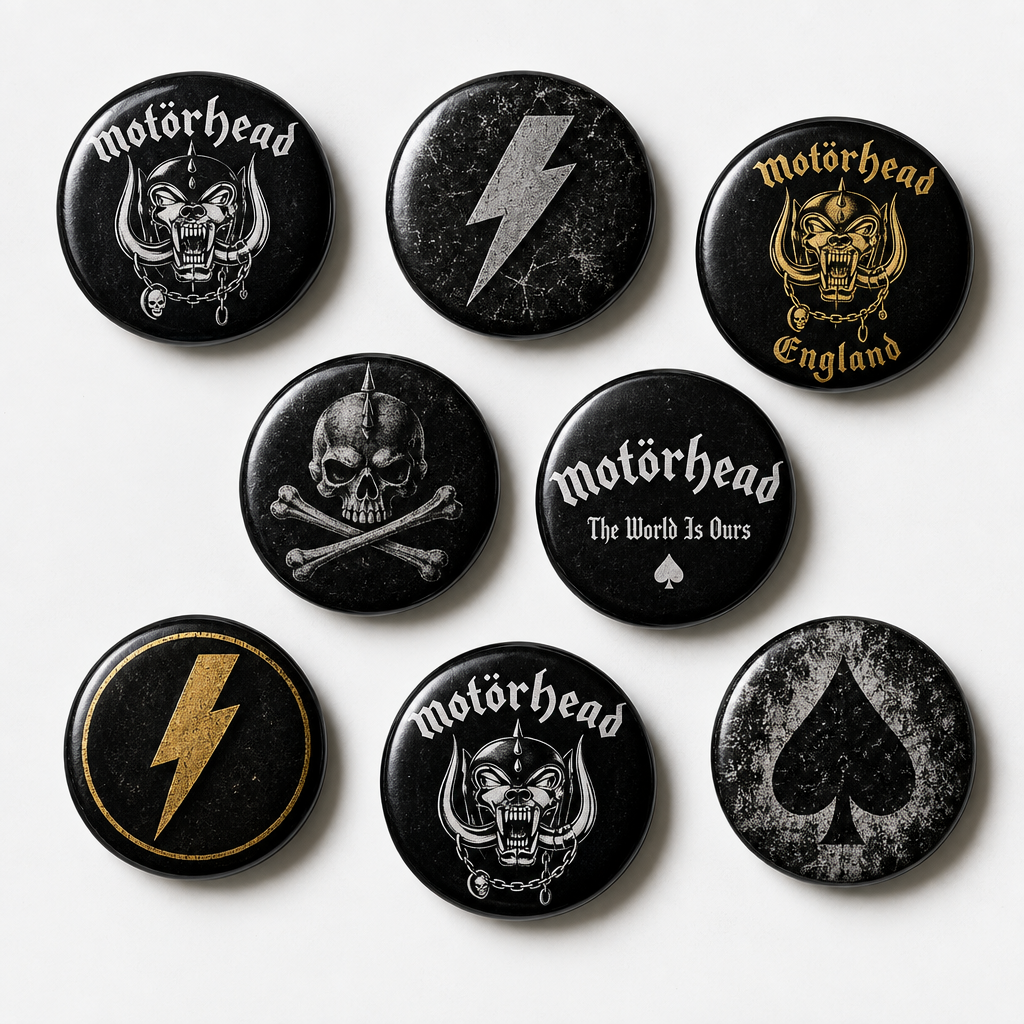 Motorhead Pin Buttons 1.25-inch 8 Pcs