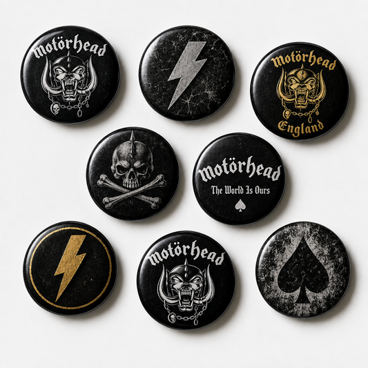 Motorhead Pin Buttons 1.25-inch 8 Pcs