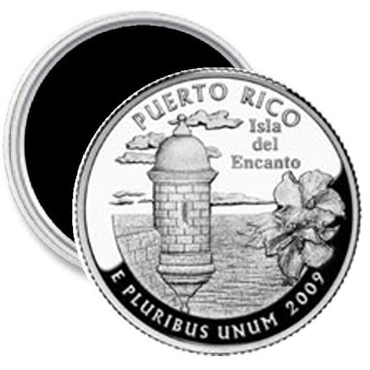 Puerto Rico State Quarter Mint Image Magnet 2.25"