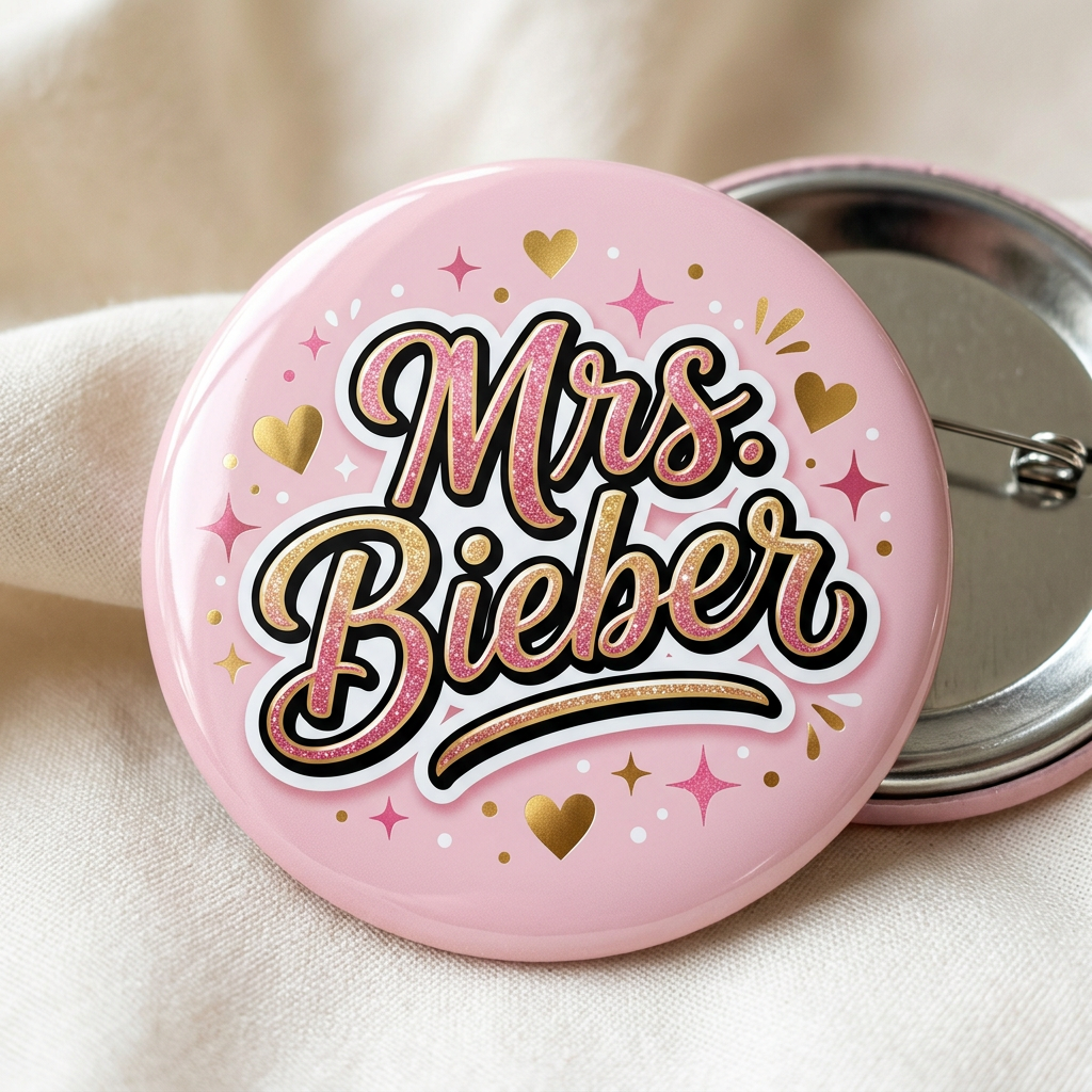 Mrs. Bieber Pin Button 2.25-inch