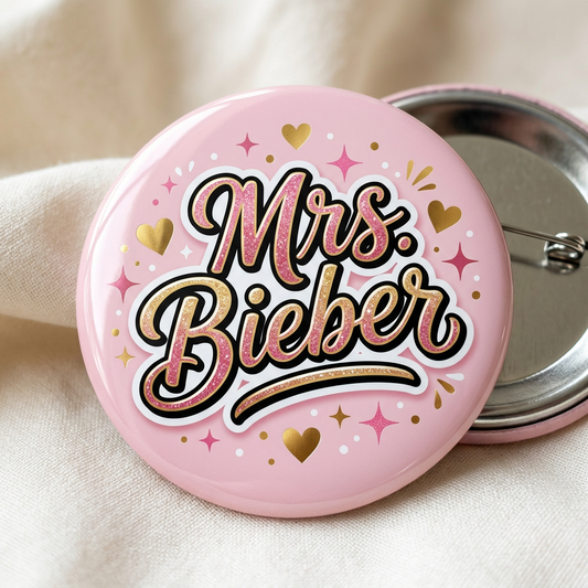 Mrs. Bieber Pin Button 2.25-inch