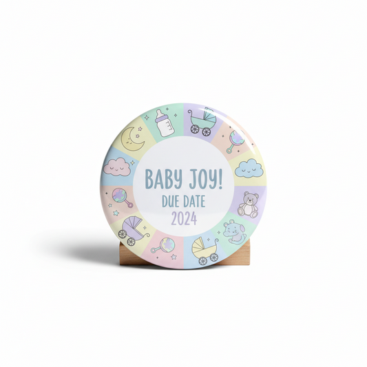 My Baby Shower Button Pinback 1.25-inch Multicolored