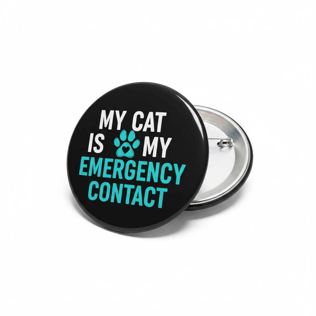 My Cat Is My Emergency Contact Pinback 2.25-inch