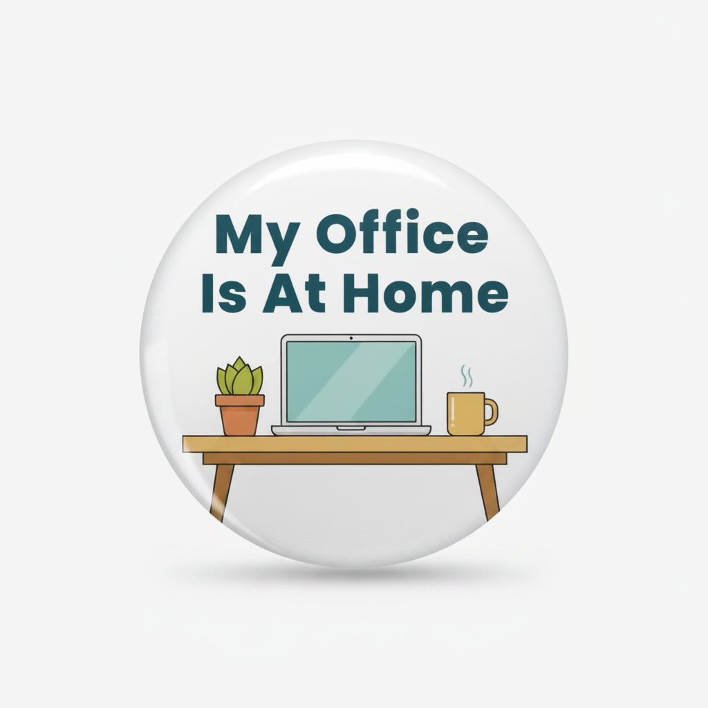 My Office is at Home Pinback 2.25-inch