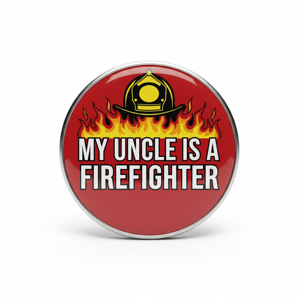 MY UNCLE IS A FIREFIGHTER Pinback 2.25-inch mypinbacks.com