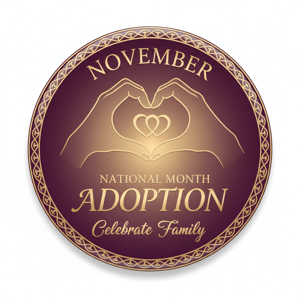 National Adoption Month (November) Pinback 2.25-inch