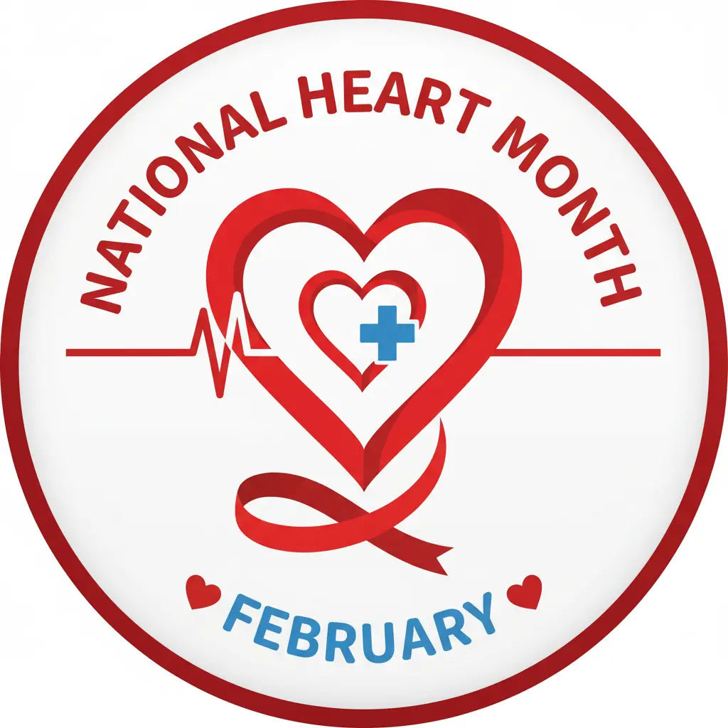 National Heart Month (February) Pin Button 2.25-inch - mypinbacks.com