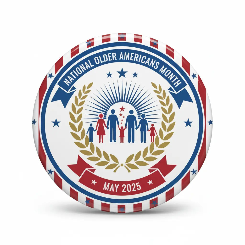 National Older Americans Month (May 2025) Pinback 2.25-inch